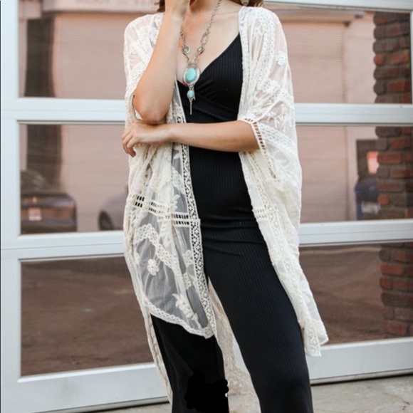 LAST 1 then sold out! New Beautiful Boho Leaf Kimono Cardigan - Picture 6 of 9
